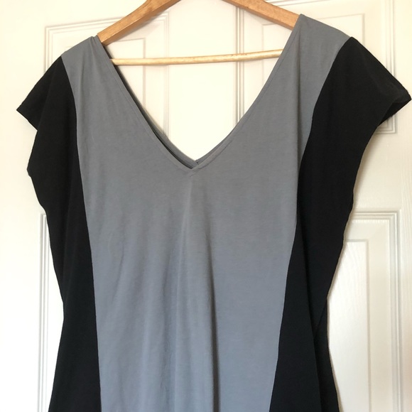 TONLE Shift Short Sleeve Midi Dress Black Gray Sustainable Recycled Size Small - Picture 4 of 10